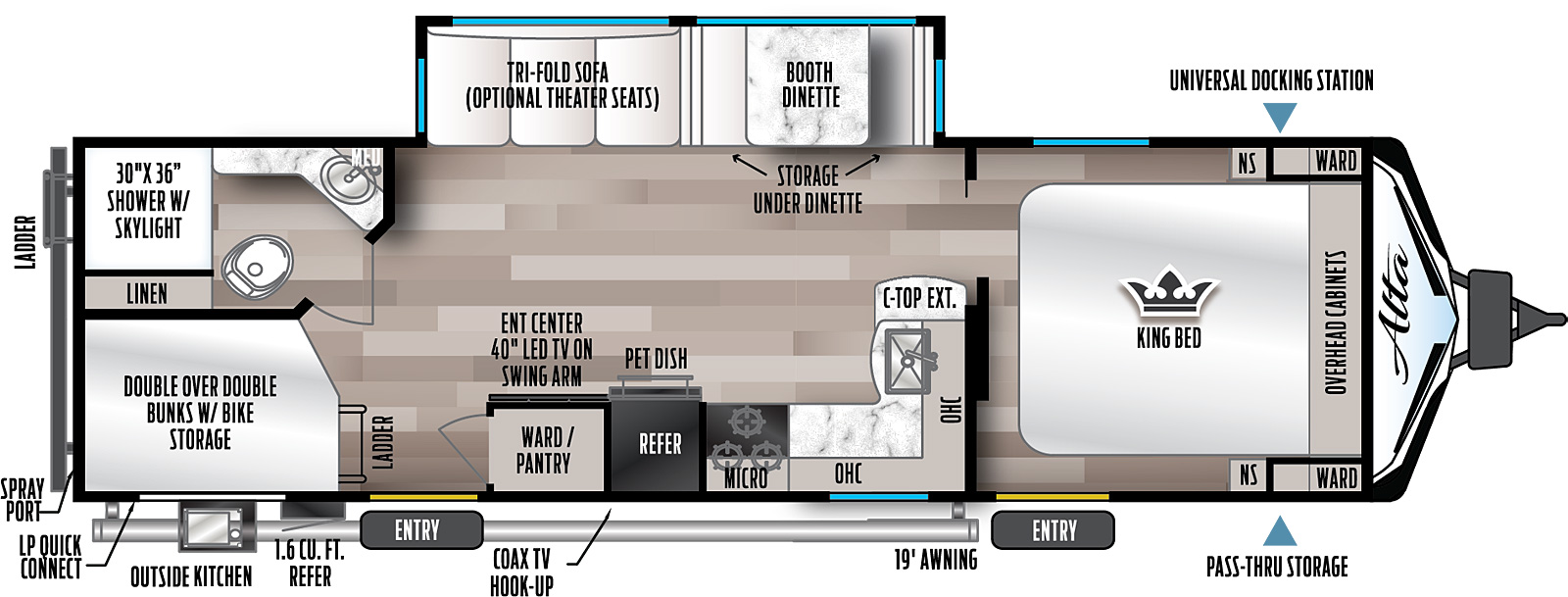 2022 EAST TO WEST RV ALTA 2800KBH, , floor-plans-day image number 0